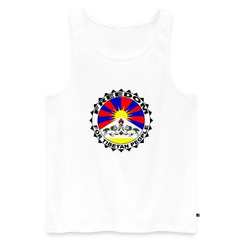 Free Tibet - Men's Premium Organic Tank Top - white - Front - AI Model Male 178 light (178cm)