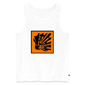 explosions gefahr - Männer Premium Bio Tank Top - Weiß - Vorne - AI Model Male 178 light (178cm)