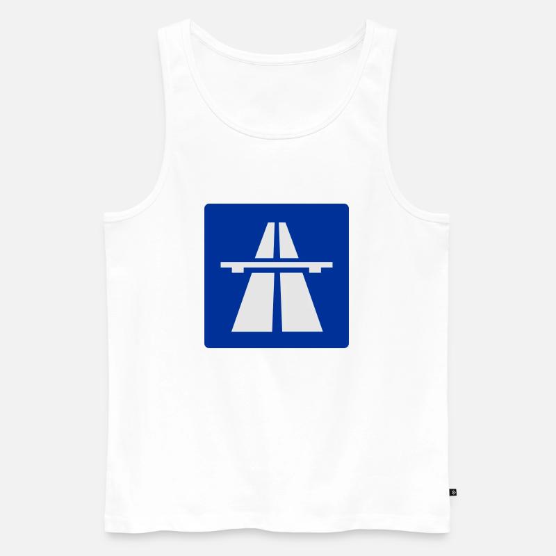 Autobahn Schild - Männer Premium Bio Tank Top - Weiß