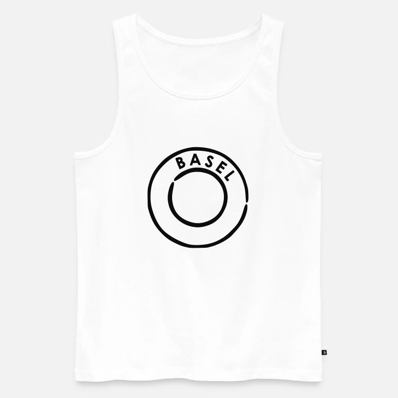 Basel Poststempel - Männer Premium Bio Tank Top - Weiß