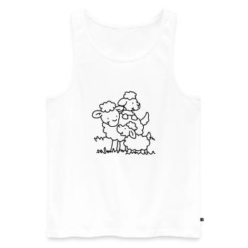 a family of sheep - 1 color - Men's Premium Organic Tank Top - white - Front - Michal (187cm)