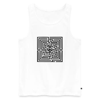 Peace - Männer Premium Bio Tank Top - Weiß - Vorne - AI Model Male 178 light (178cm)