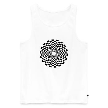 psychedelic_circle - Männer Premium Bio Tank Top - Weiß - Vorne - AI Model Male 178 light (178cm)