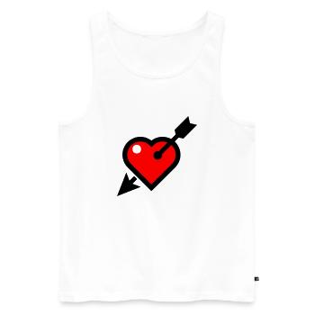 Herz - Men's Premium Organic Tank Top - white - Front - AI Model Male 178 light (178cm)