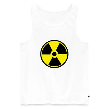 Radioactive Warning - Men's Premium Organic Tank Top - white - Front - AI Model Male 178 light (178cm)