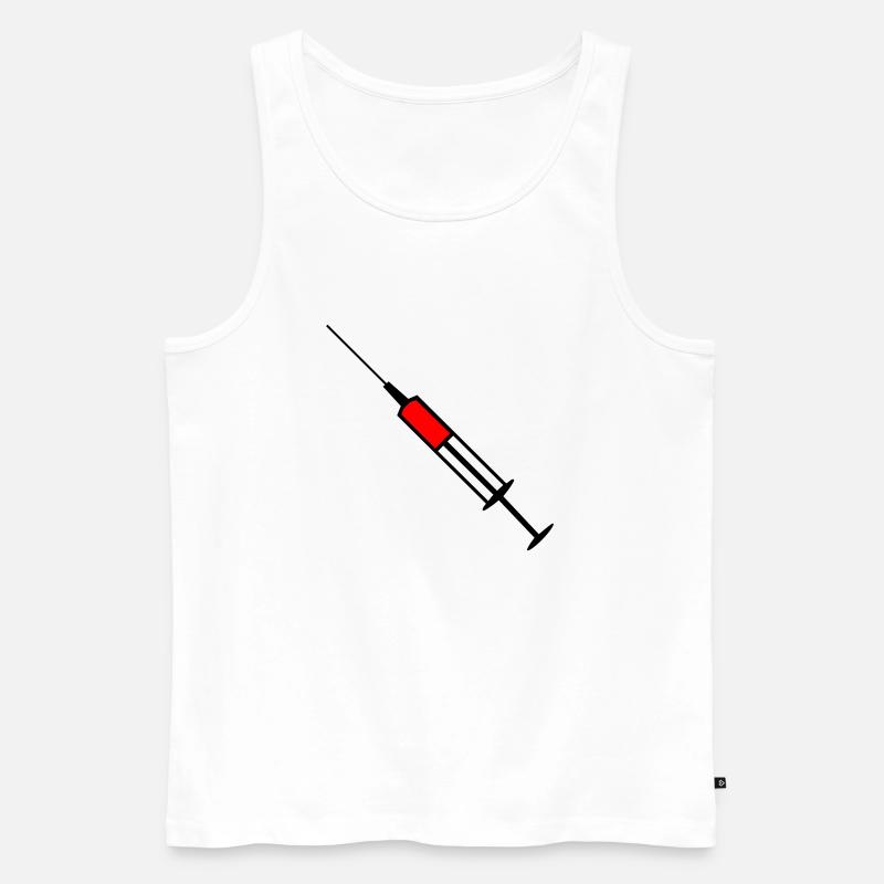 Spritze - Männer Premium Bio Tank Top - Weiß