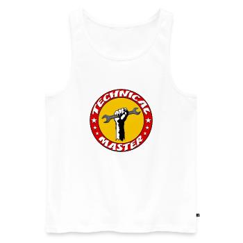 technische Meister - Männer Premium Bio Tank Top - Weiß - Vorne - AI Model Male 178 light (178cm)