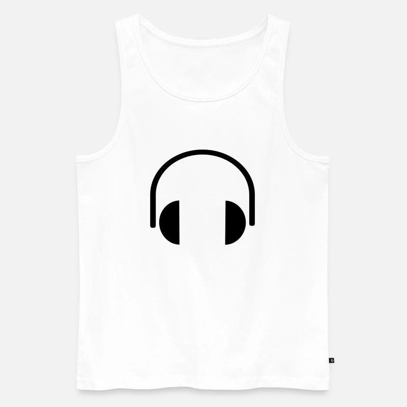 Kopfhörer - Männer Premium Bio Tank Top - Weiß
