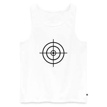 Fadenkreuz - Männer Premium Bio Tank Top - Weiß - Vorne - Michal (187cm)