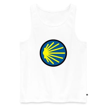 jakobsweg rund - Männer Premium Bio Tank Top - Weiß - Vorne - AI Model Male 178 light (178cm)