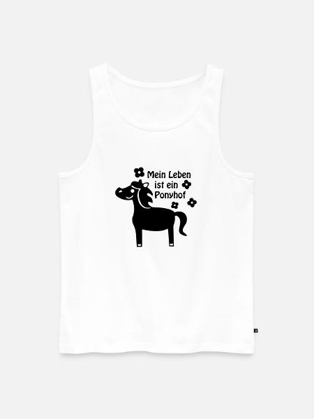 Leben ist Ponyhof / Pferd Pony - Männer Premium Bio Tank Top - Weiß