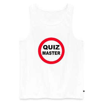 Quiz Master Stop Sign - Men's Premium Organic Tank Top - white - Front - AI Model Male 178 light (178cm)