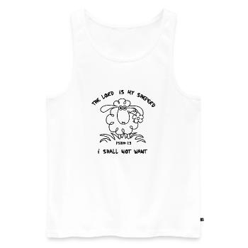 shirt1 vorne - Männer Premium Bio Tank Top - Weiß - Vorne - AI Model Male 178 light (178cm)