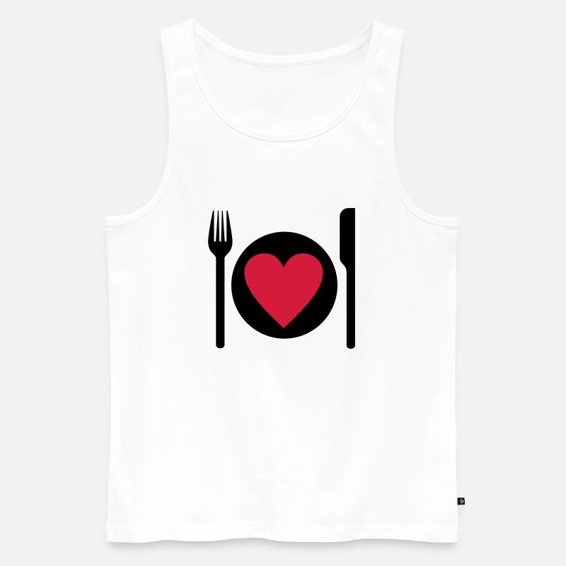 essen - Männer Premium Bio Tank Top - Weiß