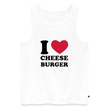 I Love Cheeseburger - Männer Premium Bio Tank Top - Weiß - Vorne - Michal (187cm)