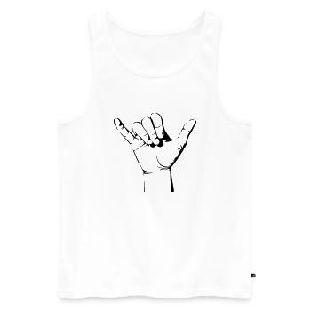 Shaka - Männer Premium Bio Tank Top - Weiß - Vorne - Michal (187cm)