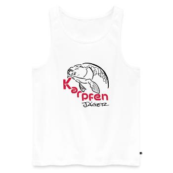 Karpfenjäger - Männer Premium Bio Tank Top - Weiß - Vorne - Michal (187cm)