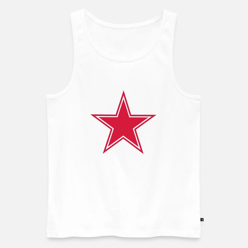 Red Star - Männer Premium Bio Tank Top - Weiß
