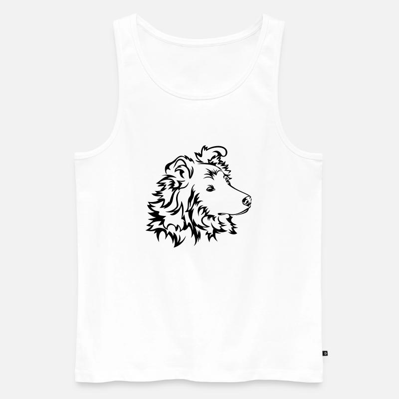 Langhaar-Collie - Männer Premium Bio Tank Top - Weiß