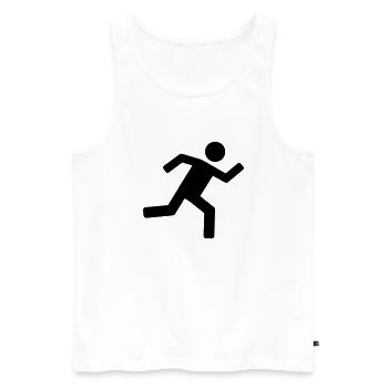 Laufen - Läufer - Männer Premium Bio Tank Top - Weiß - Vorne - Michal (187cm)