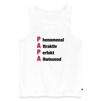 Papa - Männer Premium Bio Tank Top - Weiß - Vorne - Michal (187cm)