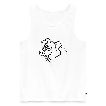 Doofe Sau - Männer Premium Bio Tank Top - Weiß - Vorne - Michal (187cm)