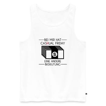 cas(h)ual friday Tassen & Zubehör - Männer Premium Bio Tank Top - Weiß - Vorne - AI Model Male 178 light (178cm)