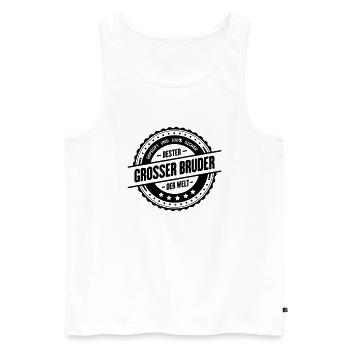 Bester großer Bruder - Männer Premium Bio Tank Top - Weiß - Vorne - Michal (187cm)