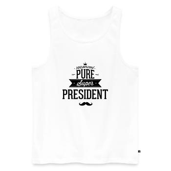 100% Super President - Men's Premium Organic Tank Top - white - Front - AI Model Male 178 light (178cm)