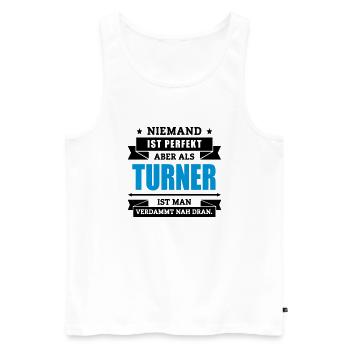 Funshirt Turner - Männer Premium Bio Tank Top - Weiß - Vorne - AI Model Male 178 light (178cm)
