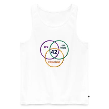 42 (freigestellt) - Männer Premium Bio Tank Top - Weiß - Vorne - AI Model Male 178 light (178cm)