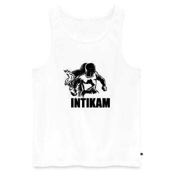 INTIKAM / RACHE - Männer Premium Bio Tank Top - Weiß - Vorne - AI Model Male 178 light (178cm)
