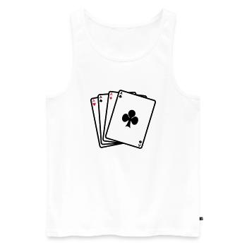 Poker - Karten - Männer Premium Bio Tank Top - Weiß - Vorne - AI Model Male 178 light (178cm)