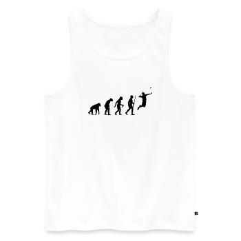 Badminton Evolution - Männer Premium Bio Tank Top - Weiß - Vorne - AI Model Male 178 light (178cm)
