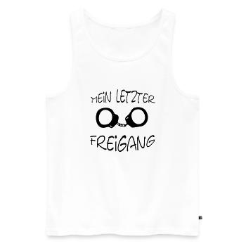 MEIN LETZTER FREIGANG - Männer Premium Bio Tank Top - Weiß - Vorne - AI Model Male 178 light (178cm)