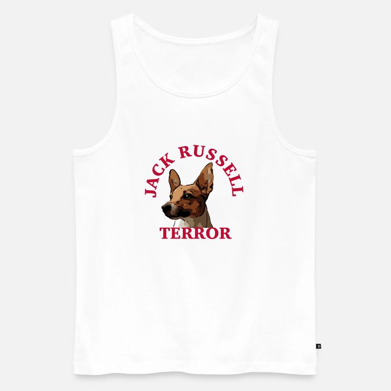 Jack Russell terror4 - Männer Premium Bio Tank Top - Weiß