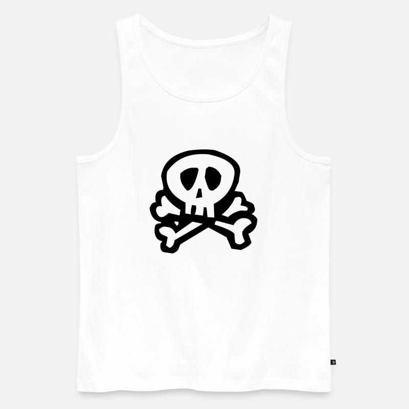 kids skull bones pirate - Männer Premium Bio Tank Top - Weiß