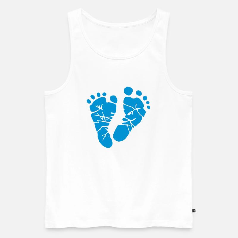 Mère de pieds - grossesse - bébé - grossesse - Débardeur bio Premium Homme - blanc