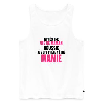 Je suis prête á être mamie - Débardeur bio Premium Homme - blanc - Devant - Michal (187cm)