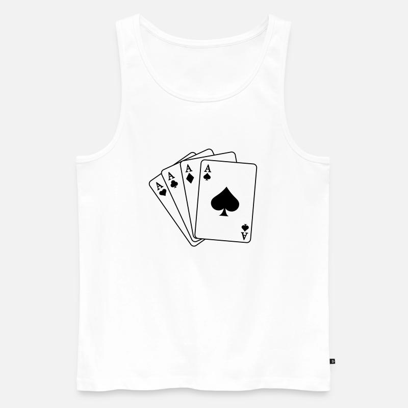 Poker Cards - Männer Premium Bio Tank Top - Weiß
