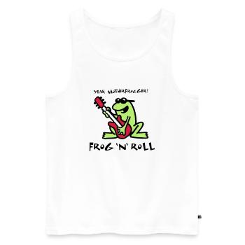 frog_n_roll_072011_d_3c - Men's Premium Organic Tank Top - white - Front - AI Model Male 178 light (178cm)