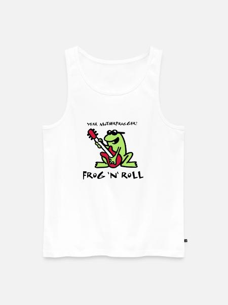 frog_n_roll_072011_d_3c - Men's Premium Organic Tank Top - white