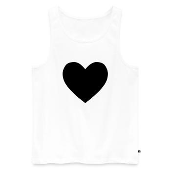 herz heart - Männer Premium Bio Tank Top - Weiß - Vorne - Michal (187cm)