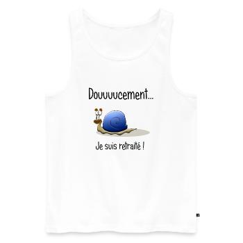 doucement - Débardeur bio Premium Homme - blanc - Devant - Michal (187cm)