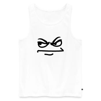 angry_face - Men's Premium Organic Tank Top - white - Front - Michal (187cm)