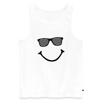 smiley - Débardeur bio Premium Homme - blanc - Devant - AI Model Male 178 light (178cm)