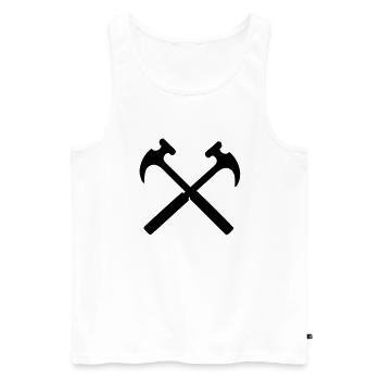 Hammer - Men's Premium Organic Tank Top - white - Front - AI Model Male 178 light (178cm)