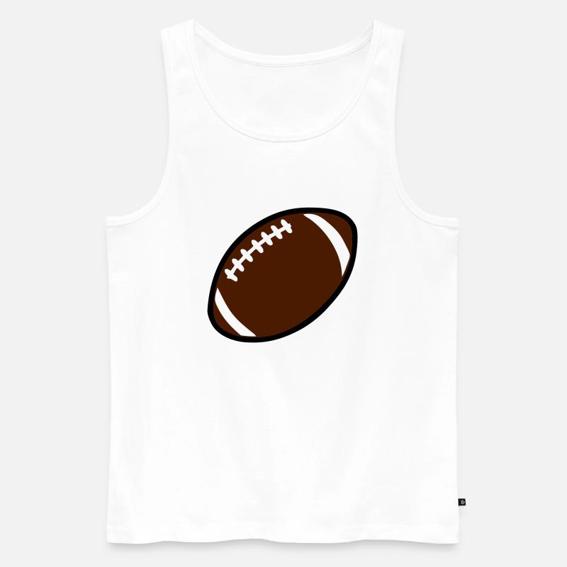 Rugby-Ball oder Fußball americain712 - Männer Premium Bio Tank Top - Weiß
