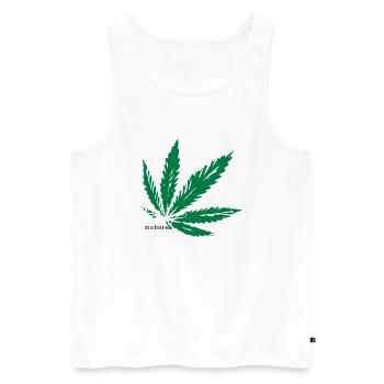 Hemp Nature - Männer Premium Bio Tank Top - Weiß - Vorne - AI Model Male 178 light (178cm)