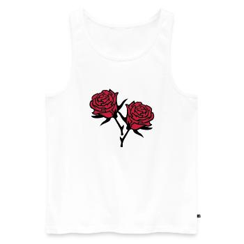 roses4 - Débardeur bio Premium Homme - blanc - Devant - AI Model Male 178 light (178cm)